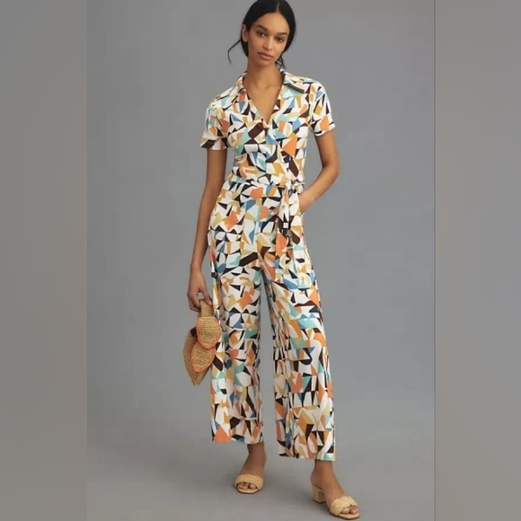 Anthropologie Pants - Maeve The Colette Wrap Jumpsuit by Linen Edition